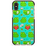 Frog Booty Kawaii Pattern Black Impact Phone Case for iPhone X XS Max XR