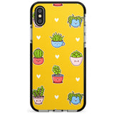 Plant Faces Kawaii Pattern Black Impact Phone Case for iPhone X XS Max XR