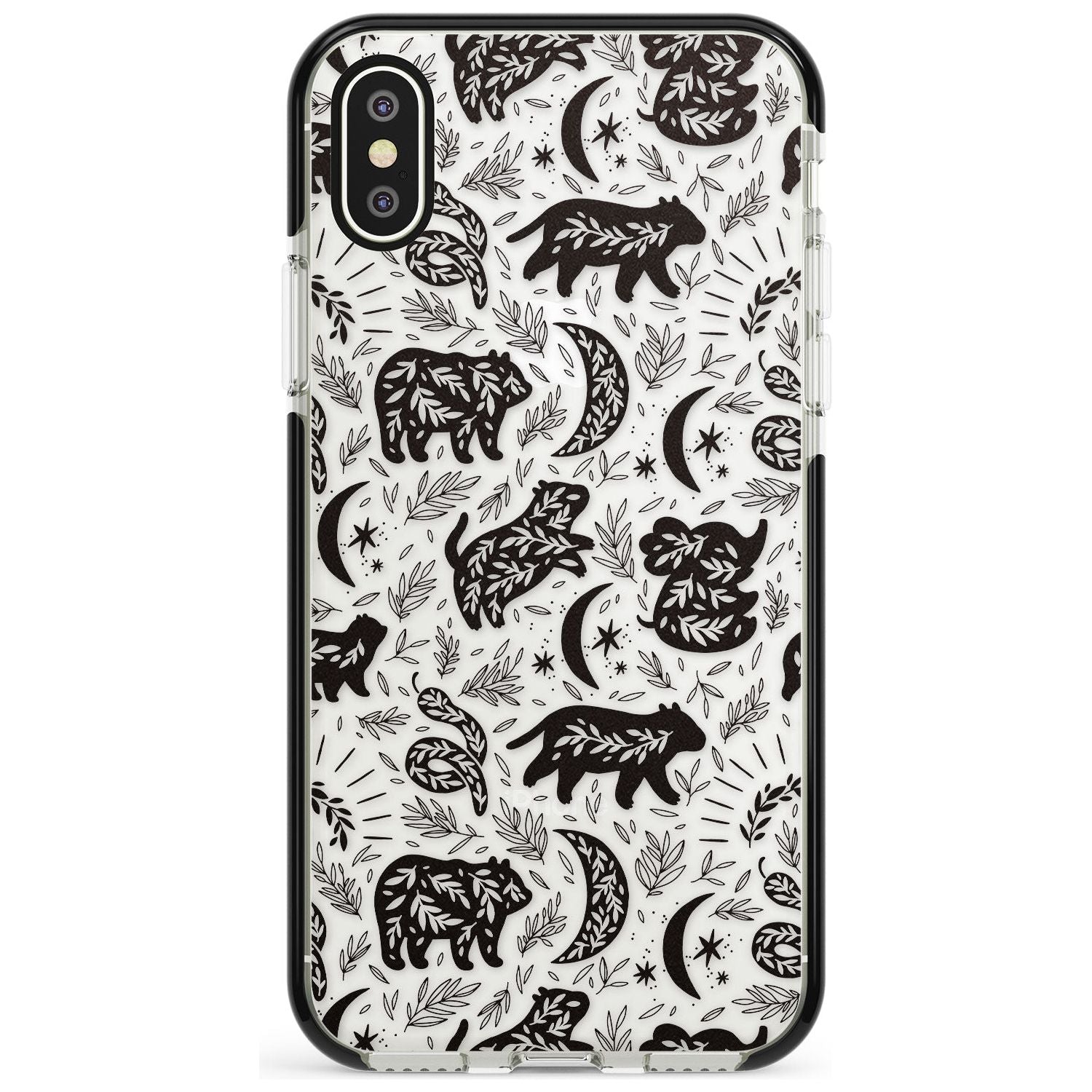 Leafy Bears Black Impact Phone Case for iPhone X XS Max XR