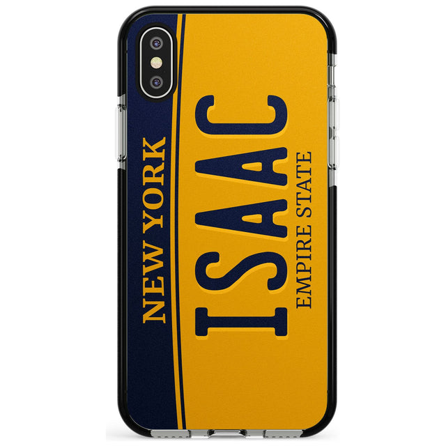 New York License Plate Pink Fade Impact Phone Case for iPhone X XS Max XR