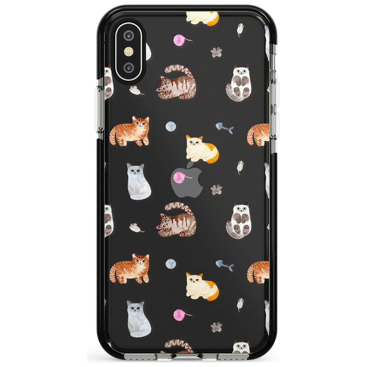 Cats with Toys - Clear Pink Fade Impact Phone Case for iPhone X XS Max XR