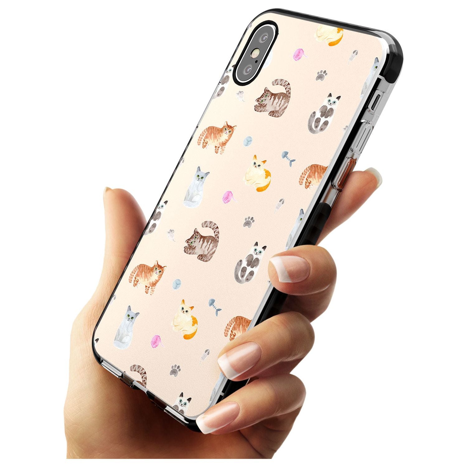 Cats with Toys Pink Fade Impact Phone Case for iPhone X XS Max XR
