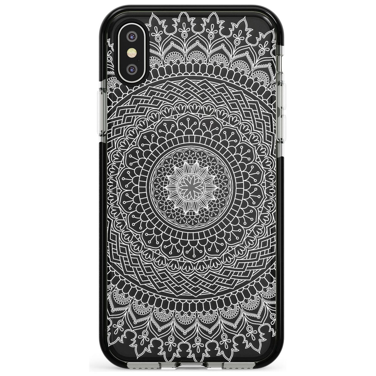 Large White Mandala Transparent Design Pink Fade Impact Phone Case for iPhone X XS Max XR