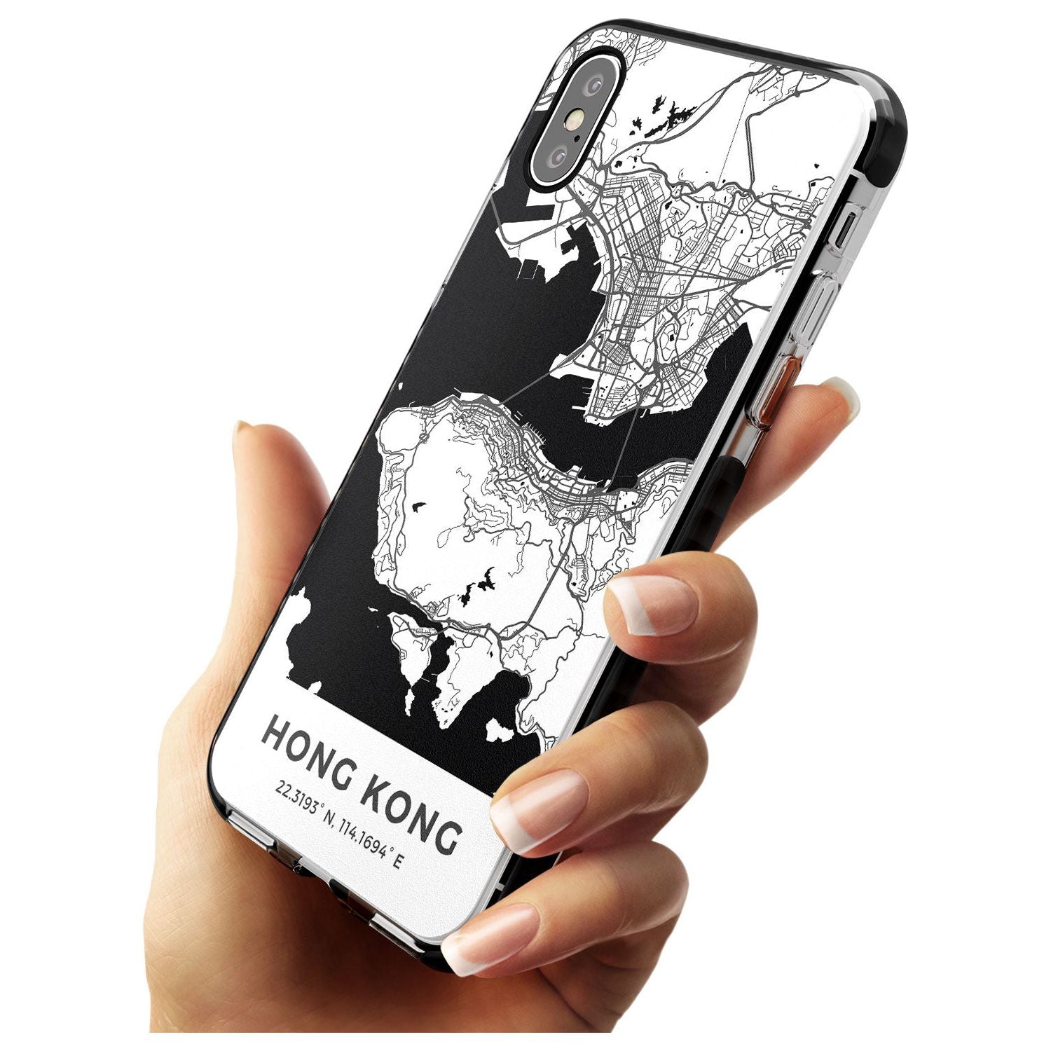 Map of Hong Kong Black Impact Phone Case for iPhone X XS Max XR