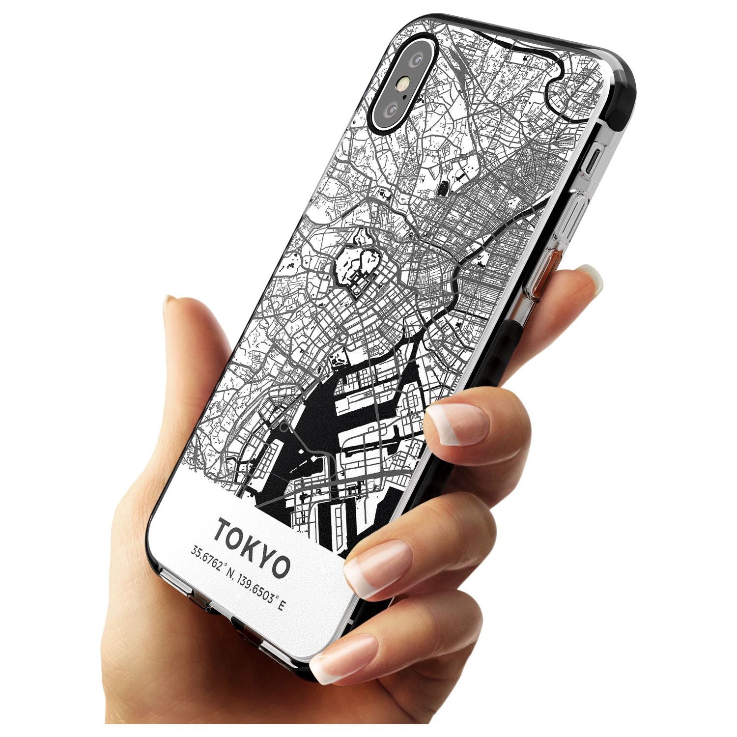 Map of Tokyo, Japan Black Impact Phone Case for iPhone X XS Max XR