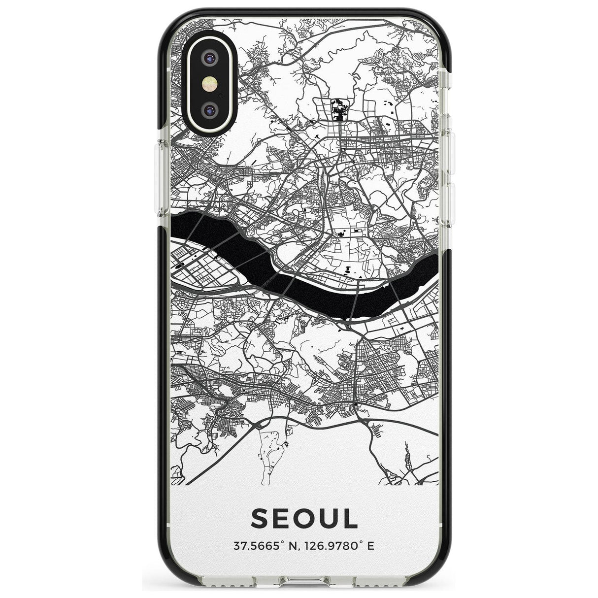 Map of Seoul, South Korea Black Impact Phone Case for iPhone X XS Max XR