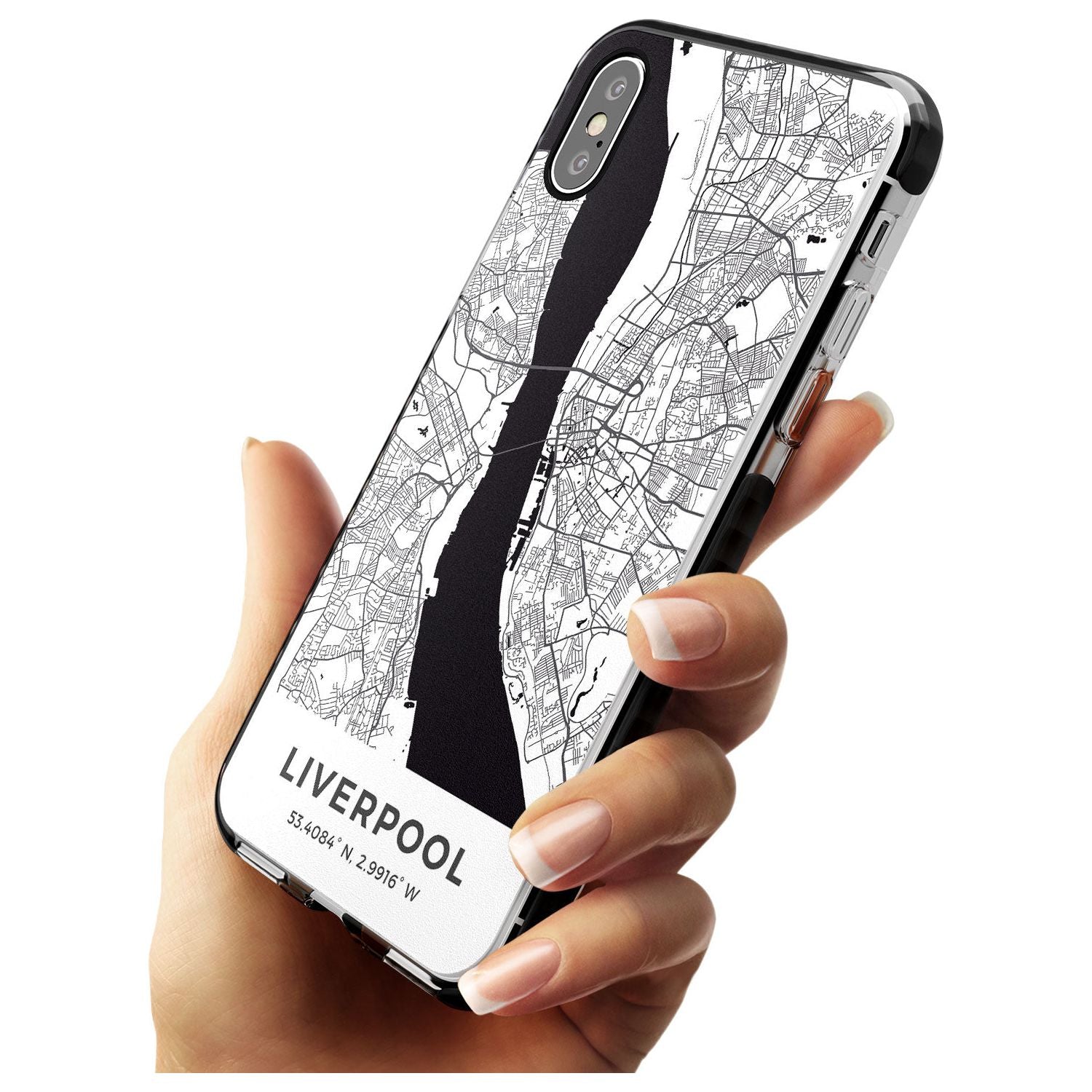 Map of Liverpool, England Black Impact Phone Case for iPhone X XS Max XR