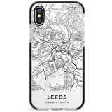 Map of Leeds, England Black Impact Phone Case for iPhone X XS Max XR