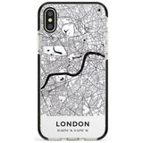 Map of London, England Black Impact Phone Case for iPhone X XS Max XR