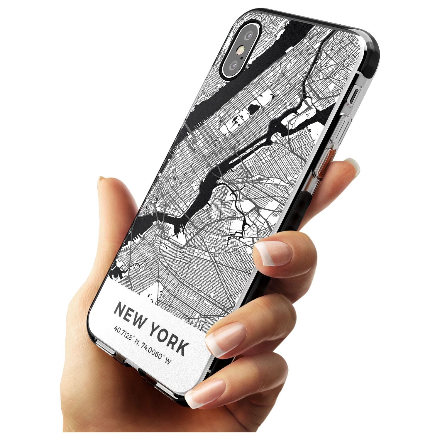 Map of New York, New York Black Impact Phone Case for iPhone X XS Max XR
