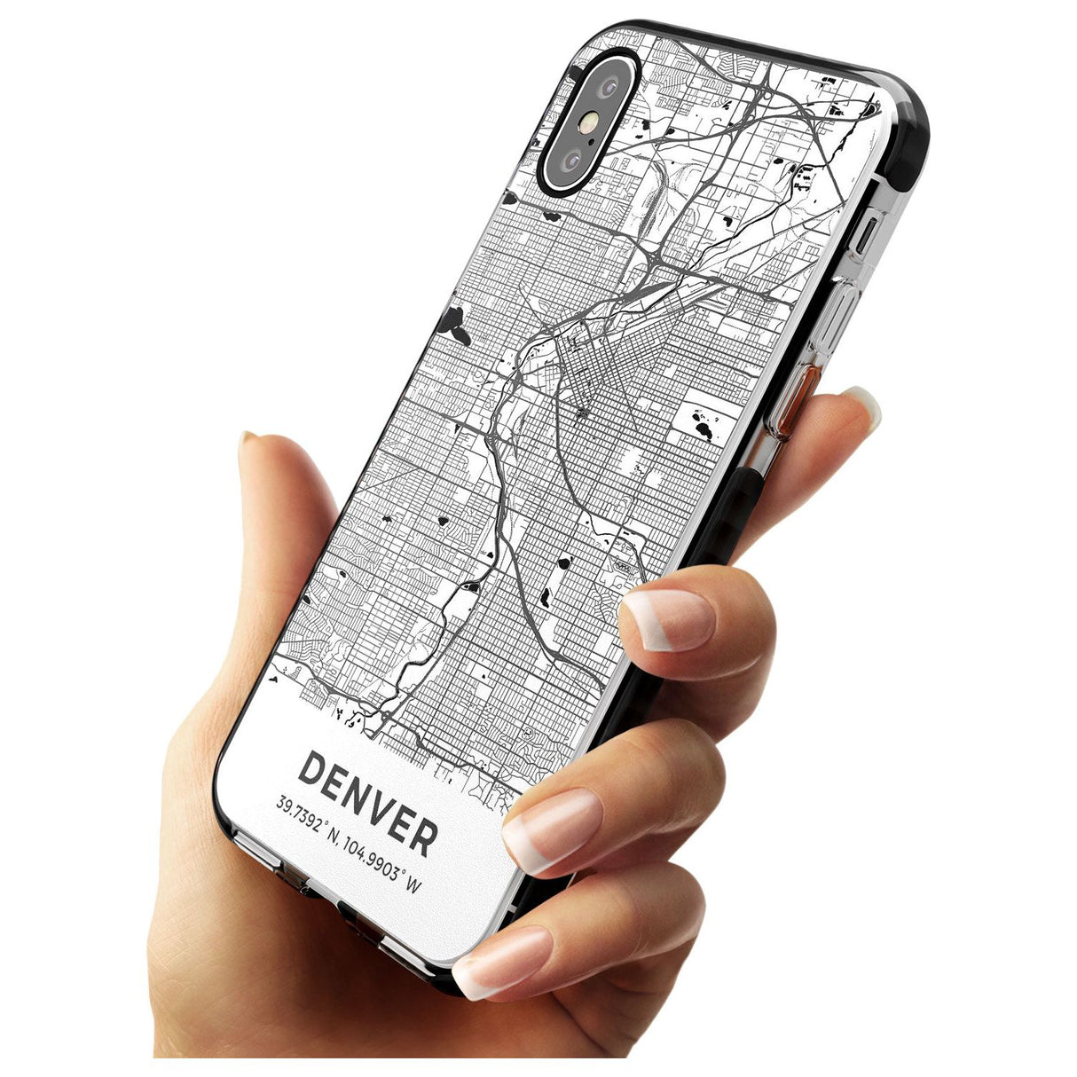 Map of Denver, Colorado Black Impact Phone Case for iPhone X XS Max XR