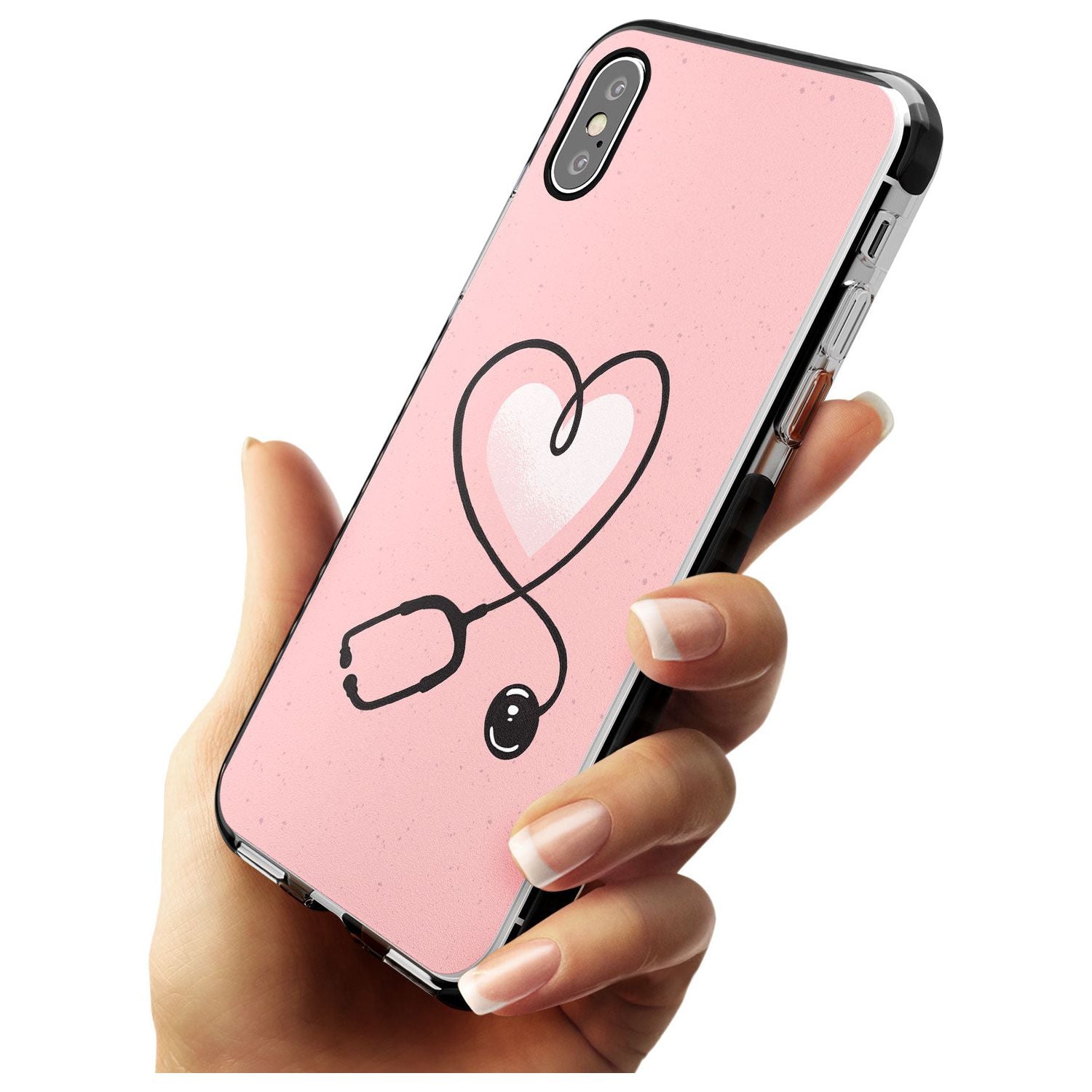 Medical Inspired Design Stethoscope Heart Black Impact Phone Case for iPhone X XS Max XR