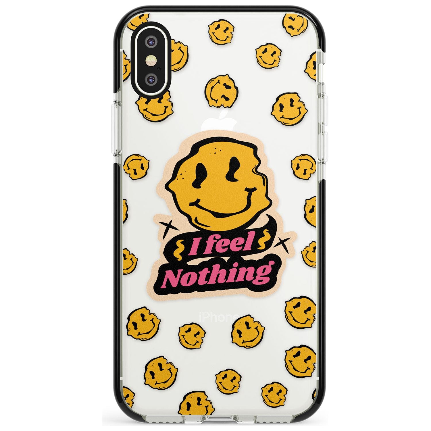 I feel nothing (Clear) Black Impact Phone Case for iPhone X XS Max XR
