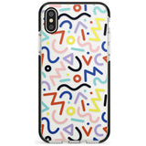 Colourful Squiggles Memphis Retro Pattern Design Black Impact Phone Case for iPhone X XS Max XR