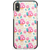 Cute Mushrooms Pattern Black Impact Phone Case for iPhone X XS Max XR