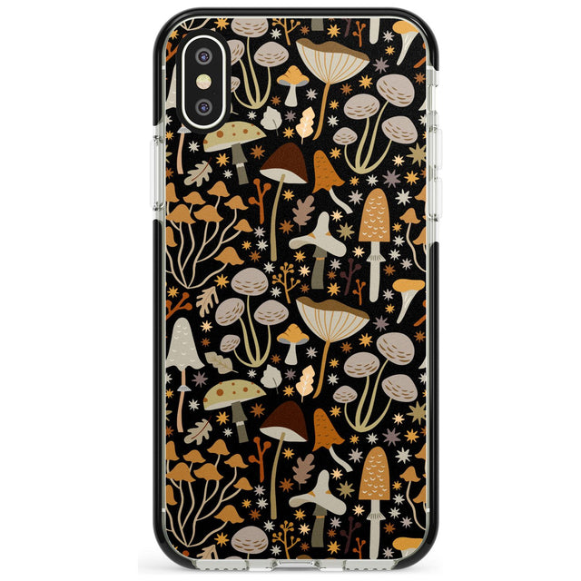 Sentimental Mushrooms Pattern Black Impact Phone Case for iPhone X XS Max XR