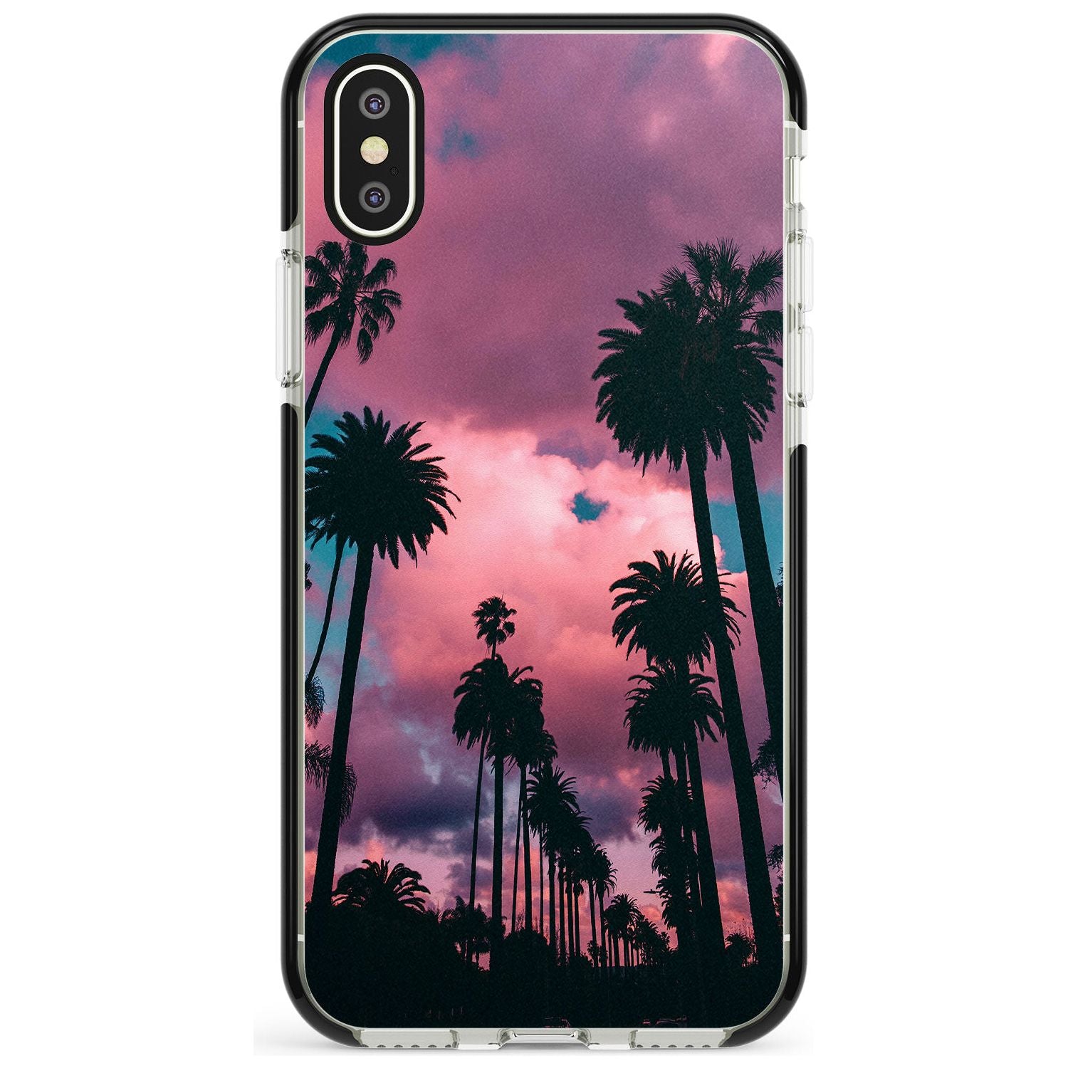 Palm Tree Sunset Photograph Black Impact Phone Case for iPhone X XS Max XR
