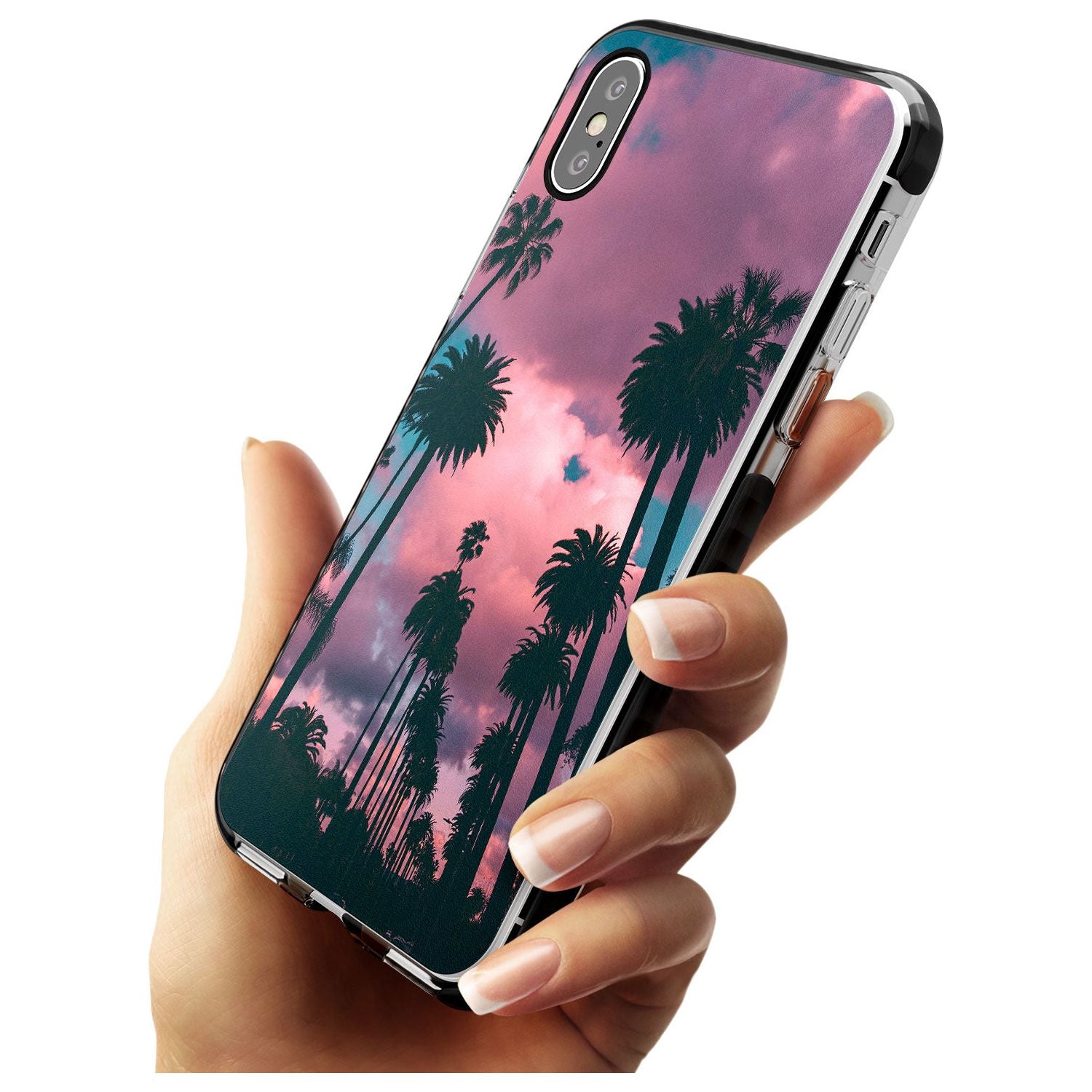 Palm Tree Sunset Photograph Black Impact Phone Case for iPhone X XS Max XR