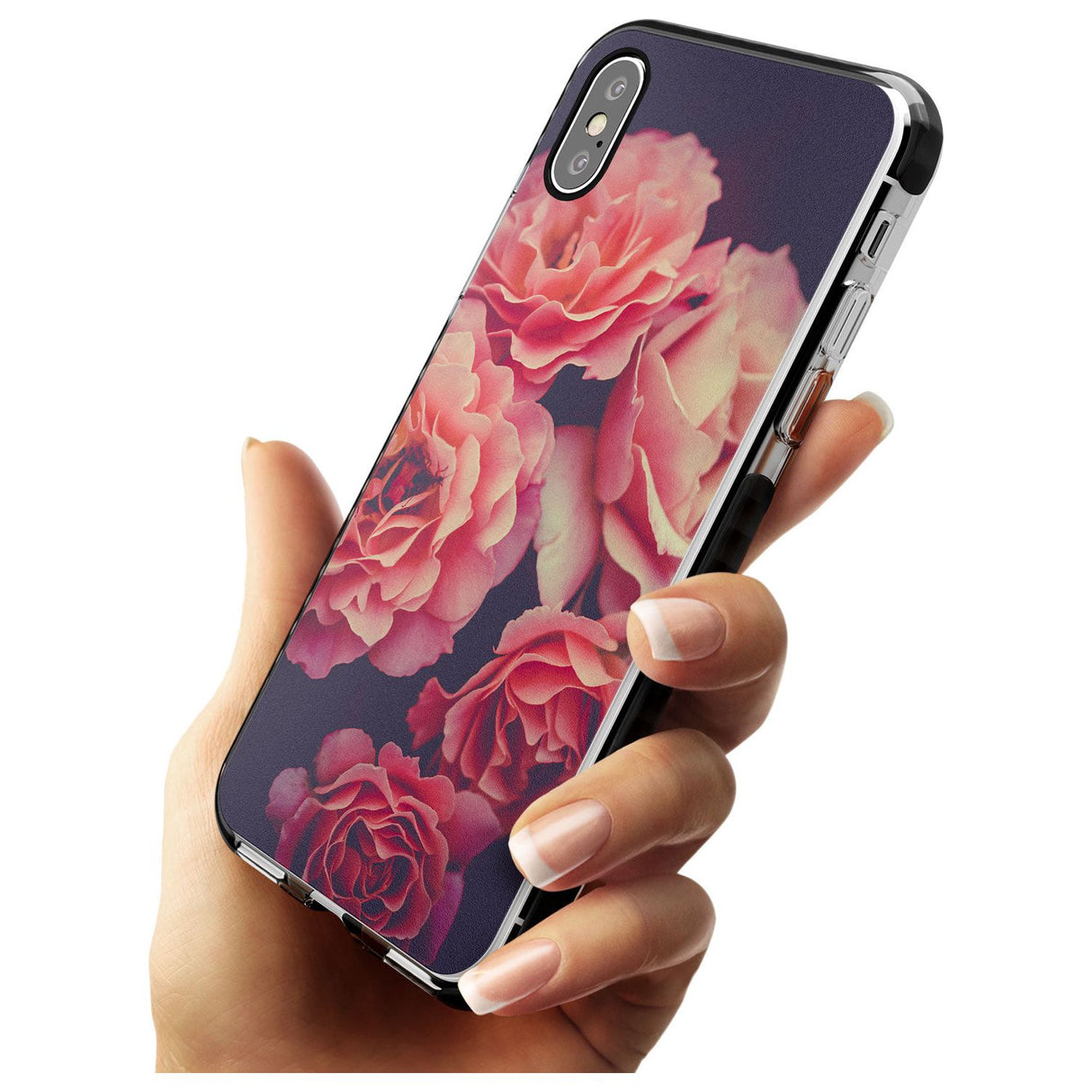 Pink Roses Photograph Black Impact Phone Case for iPhone X XS Max XR