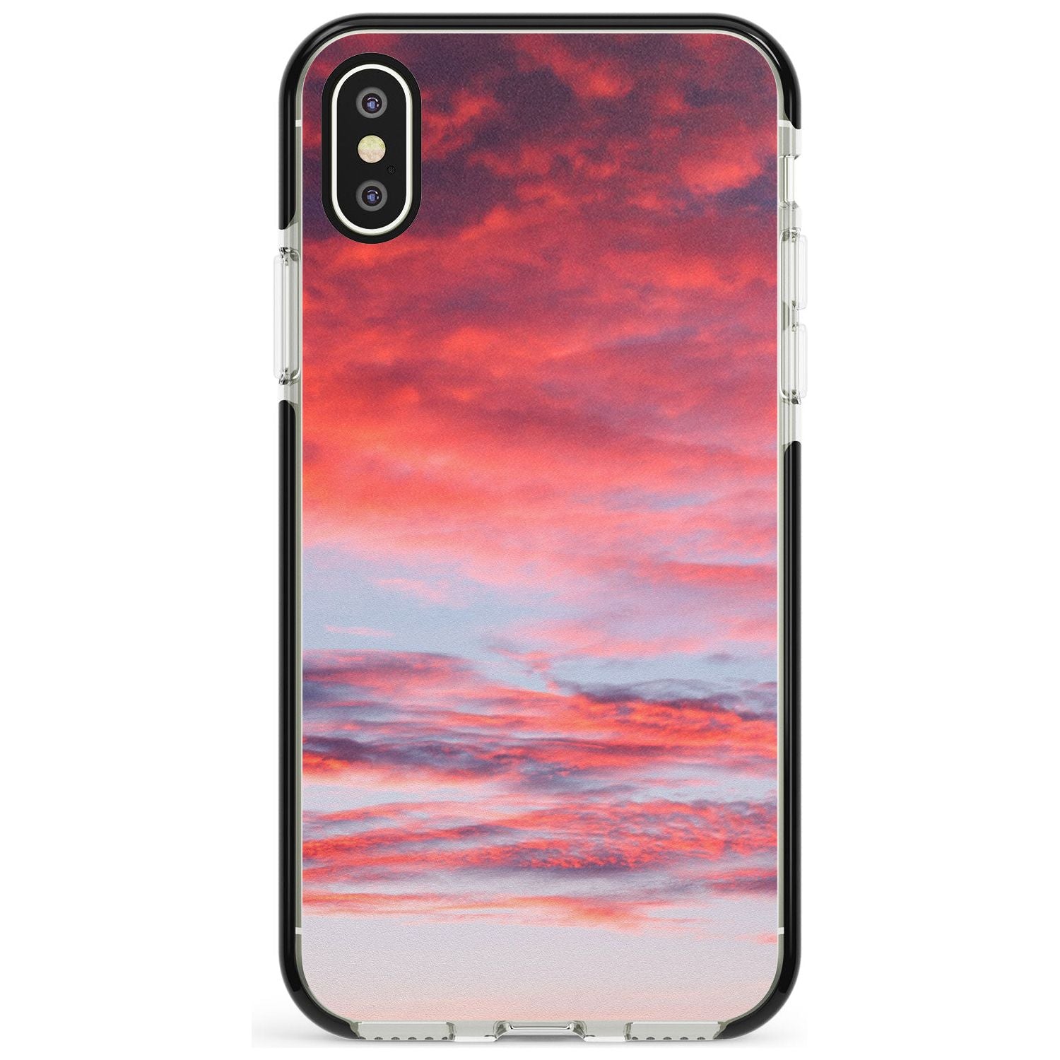 Pink Cloudy Sunset Photograph Black Impact Phone Case for iPhone X XS Max XR