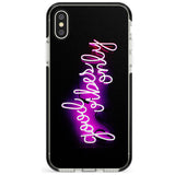 Good Vibes Only Pink Neon iPhone Case  Black Impact Phone Case - Case Warehouse