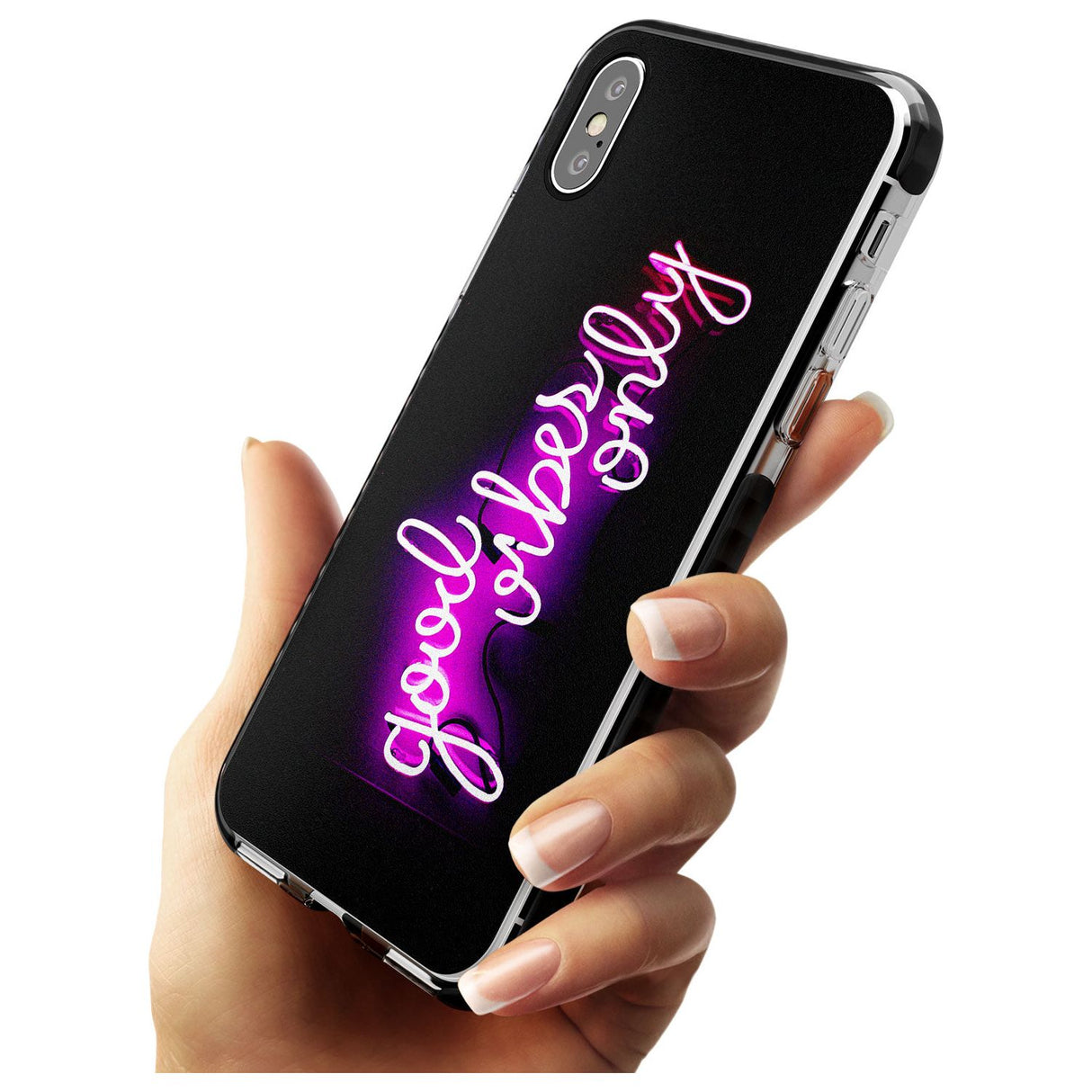 Good Vibes Only Pink Neon iPhone Case   Phone Case - Case Warehouse