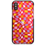 Wonky Squares Pattern Black Impact Phone Case for iPhone X XS Max XR