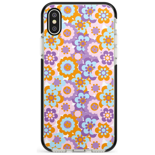 Flower Power Pattern Black Impact Phone Case for iPhone X XS Max XR