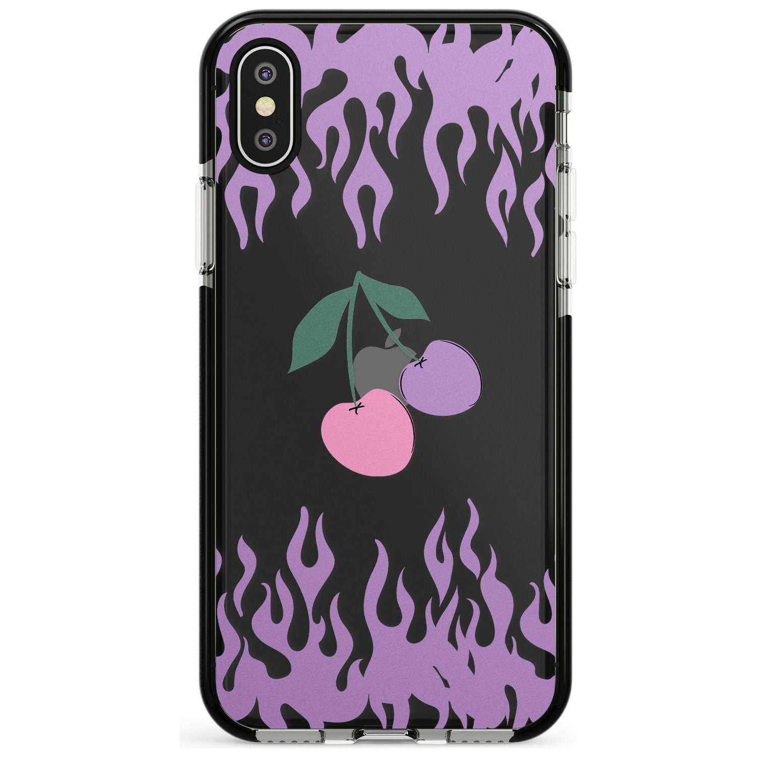 Cherries n' Flames Black Impact Phone Case for iPhone X XS Max XR