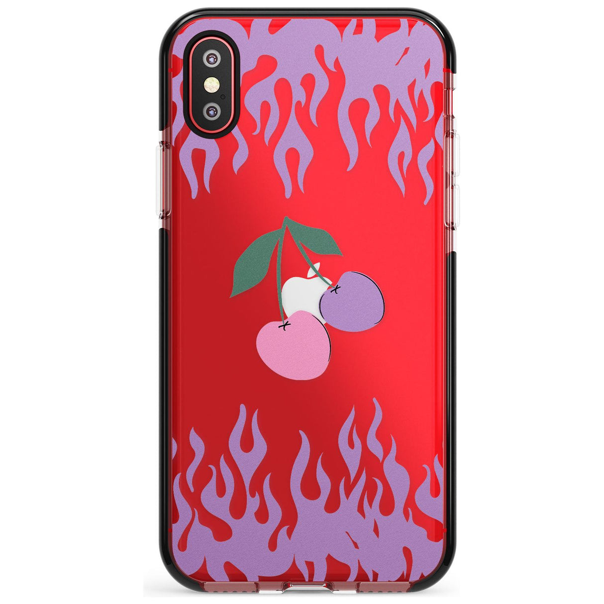 Cherries n' Flames Black Impact Phone Case for iPhone X XS Max XR