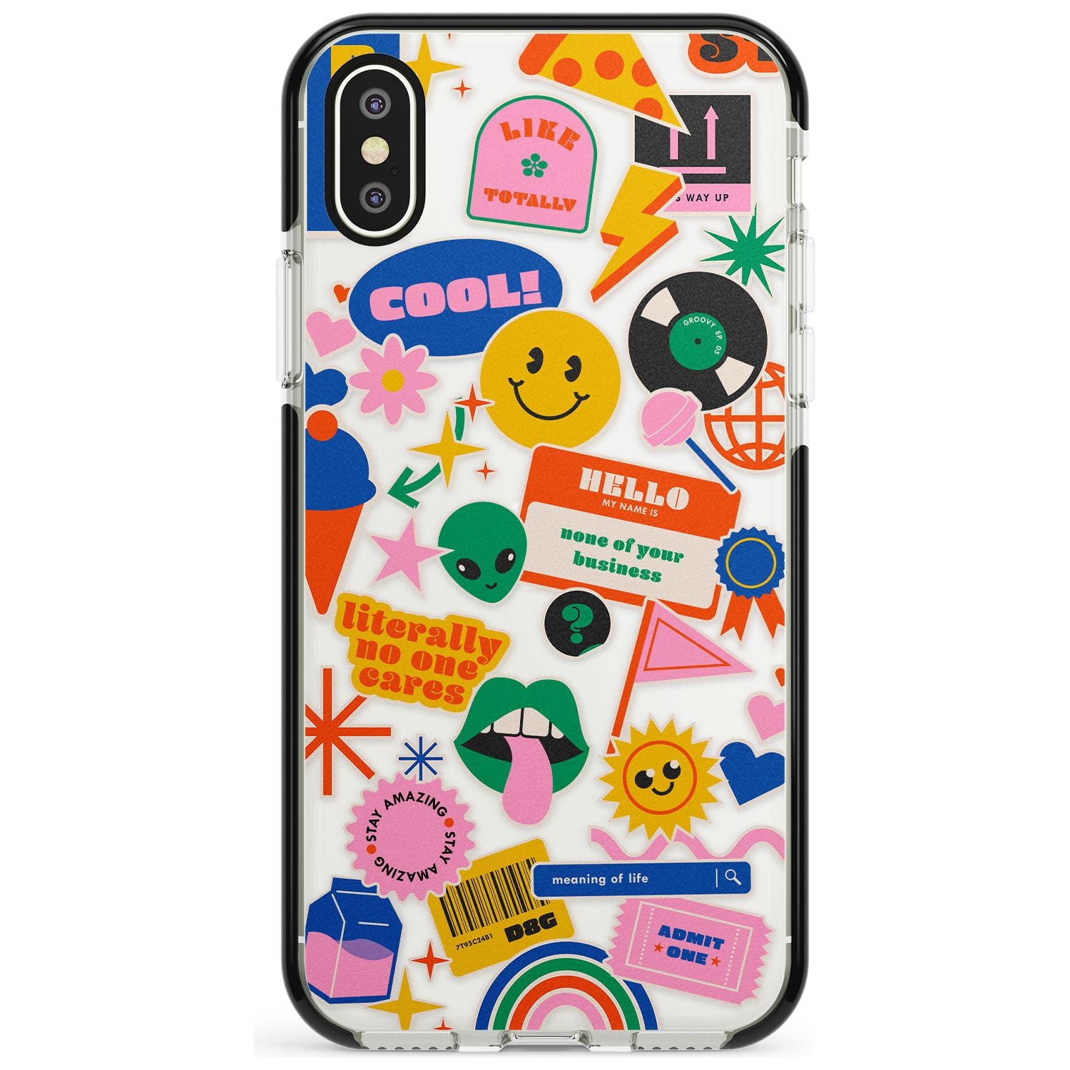 Nostalgic Stickers #1 Pink Fade Impact Phone Case for iPhone X XS Max XR