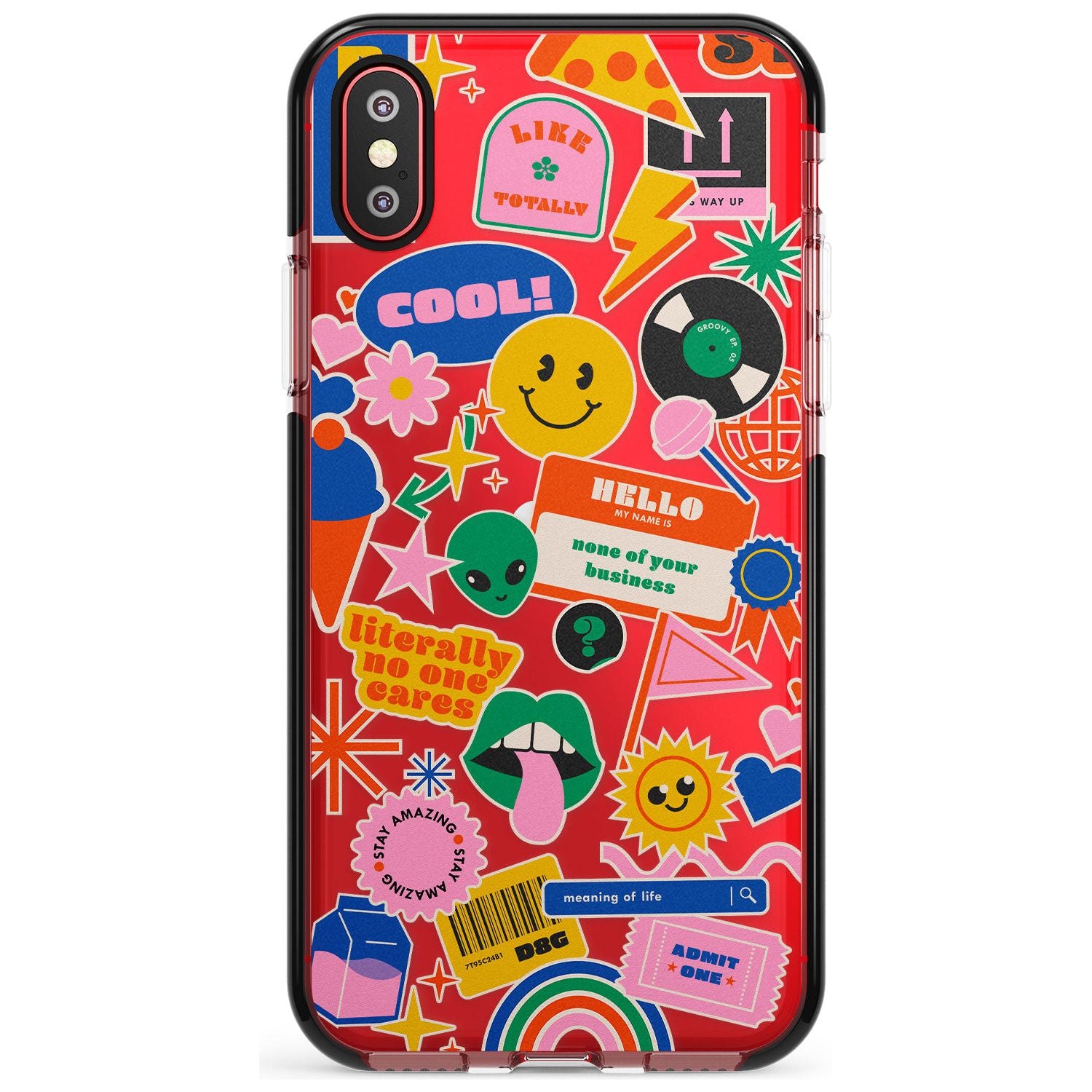 Nostalgic Stickers #1 Pink Fade Impact Phone Case for iPhone X XS Max XR