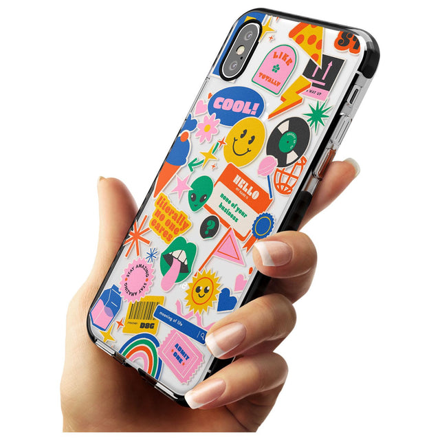 Nostalgic Stickers #1 Pink Fade Impact Phone Case for iPhone X XS Max XR