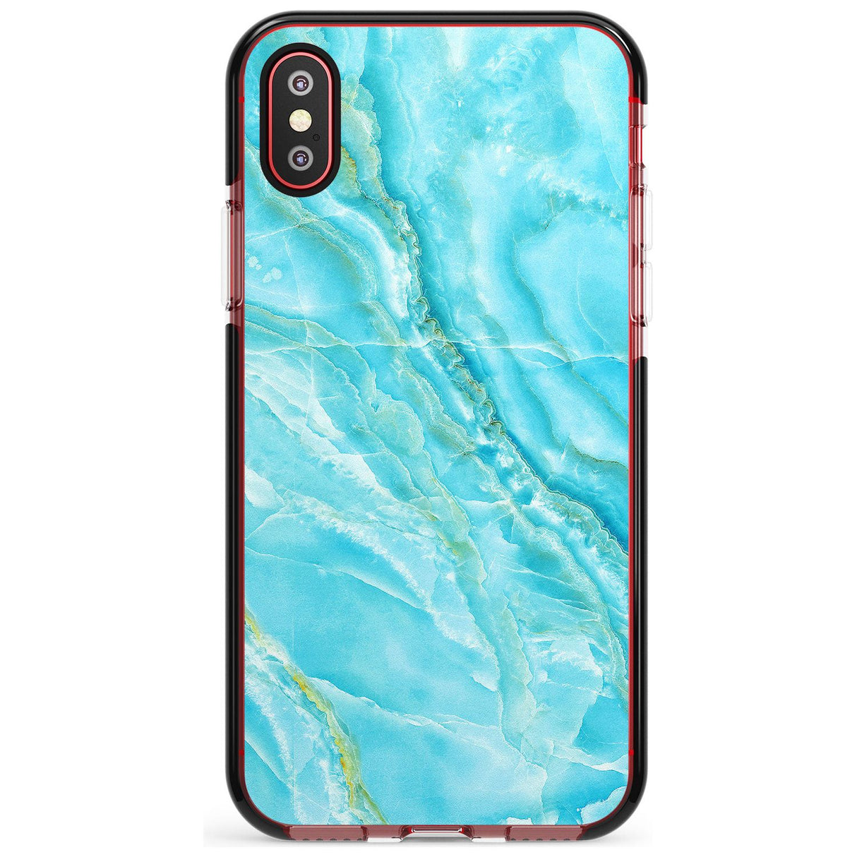 Bright Blue Onyx Marble Texture Pink Fade Impact Phone Case for iPhone X XS Max XR