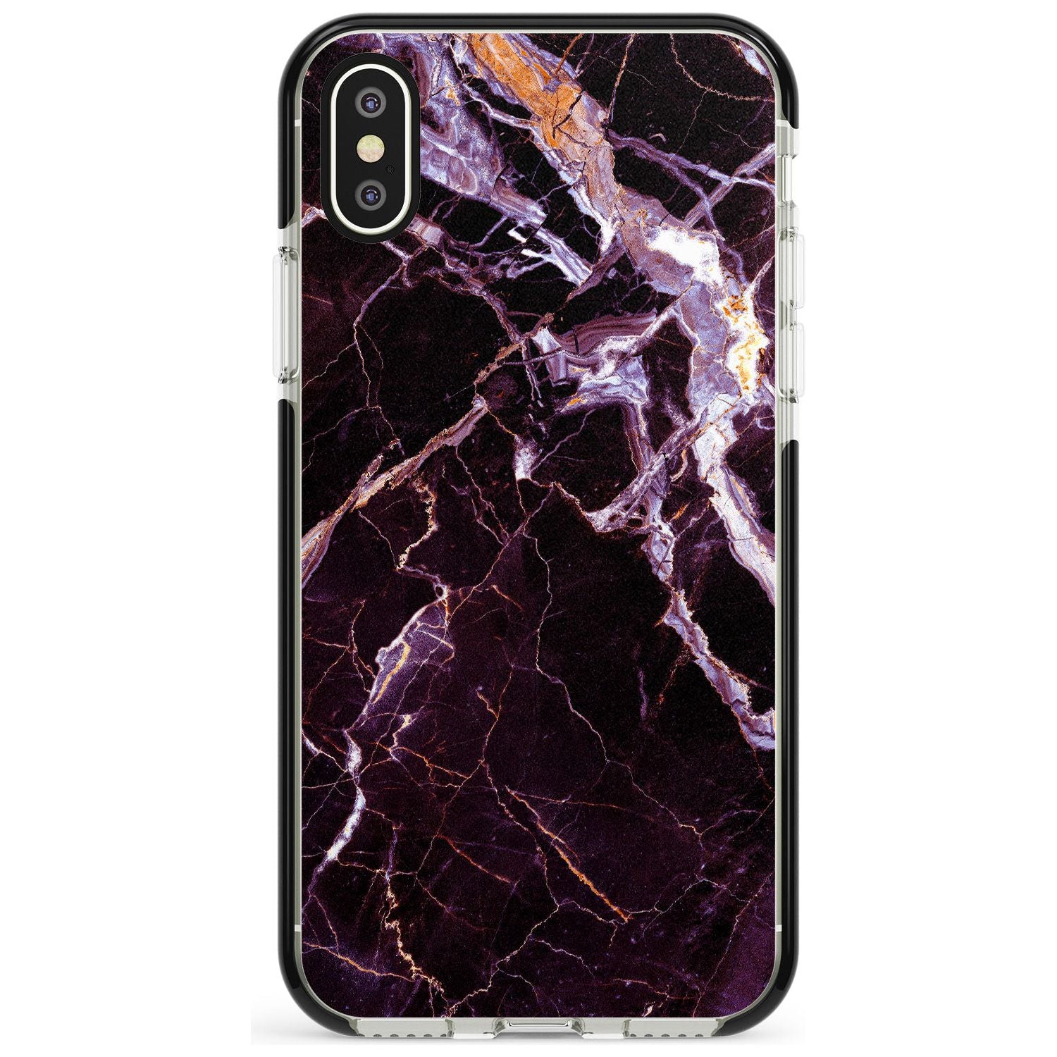 Black, Purple & Yellow shattered Marble Black Impact Phone Case for iPhone X XS Max XR