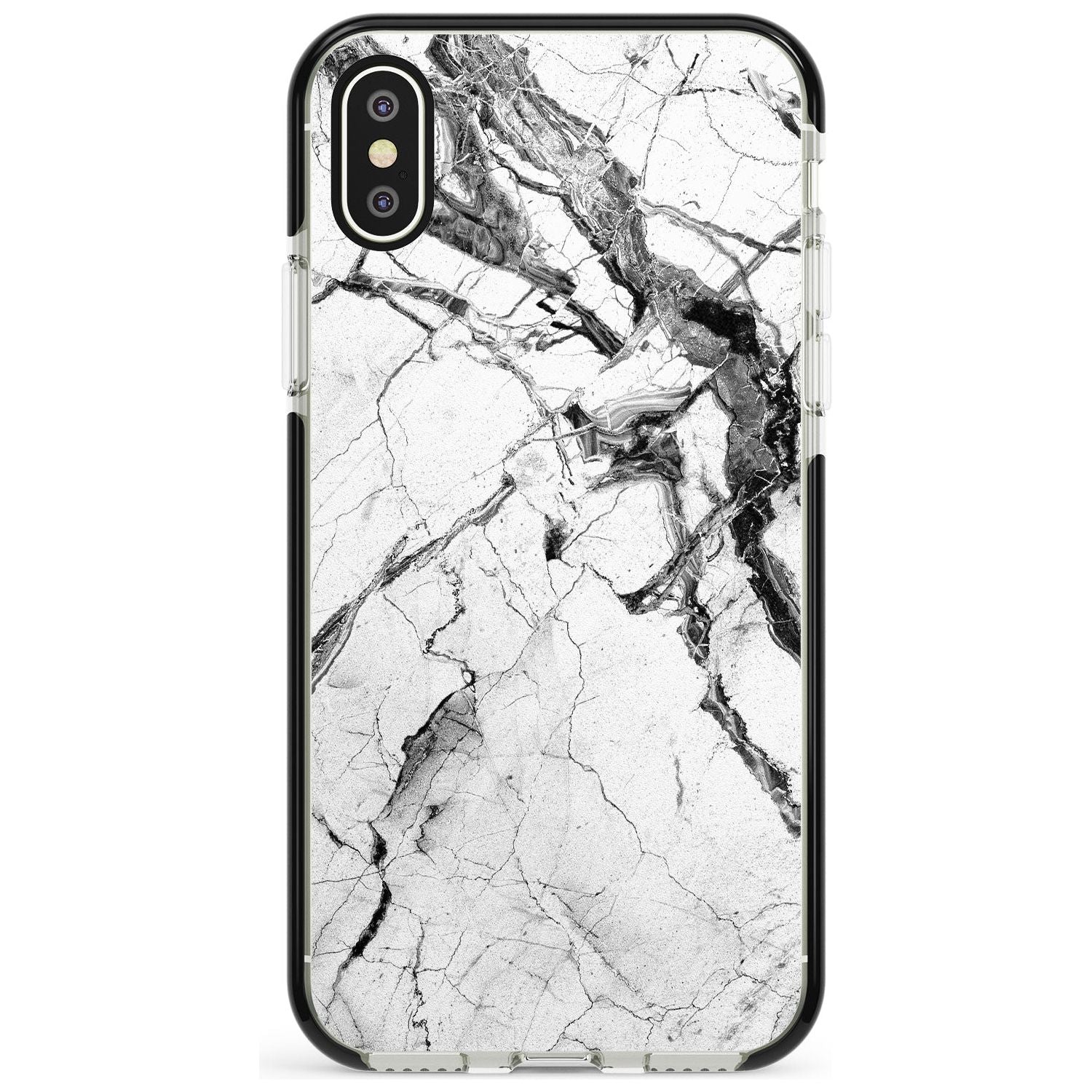 Black & White Stormy Marble Black Impact Phone Case for iPhone X XS Max XR