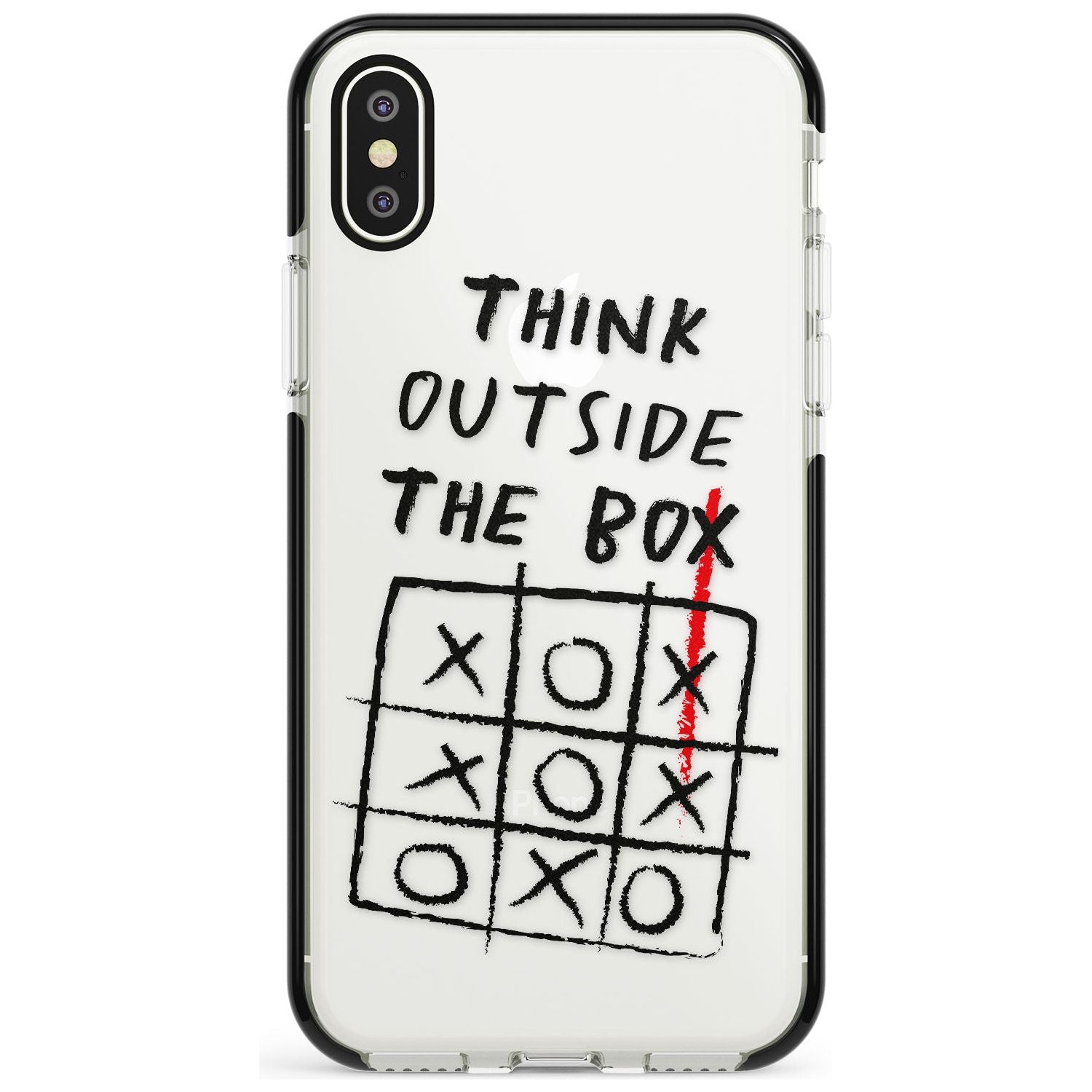 "Think Outside the Box" Black Impact Phone Case for iPhone X XS Max XR