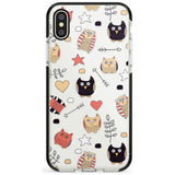 Cute Owl Pattern Black Impact Phone Case for iPhone X XS Max XR