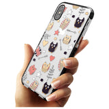 Cute Owl Pattern Black Impact Phone Case for iPhone X XS Max XR