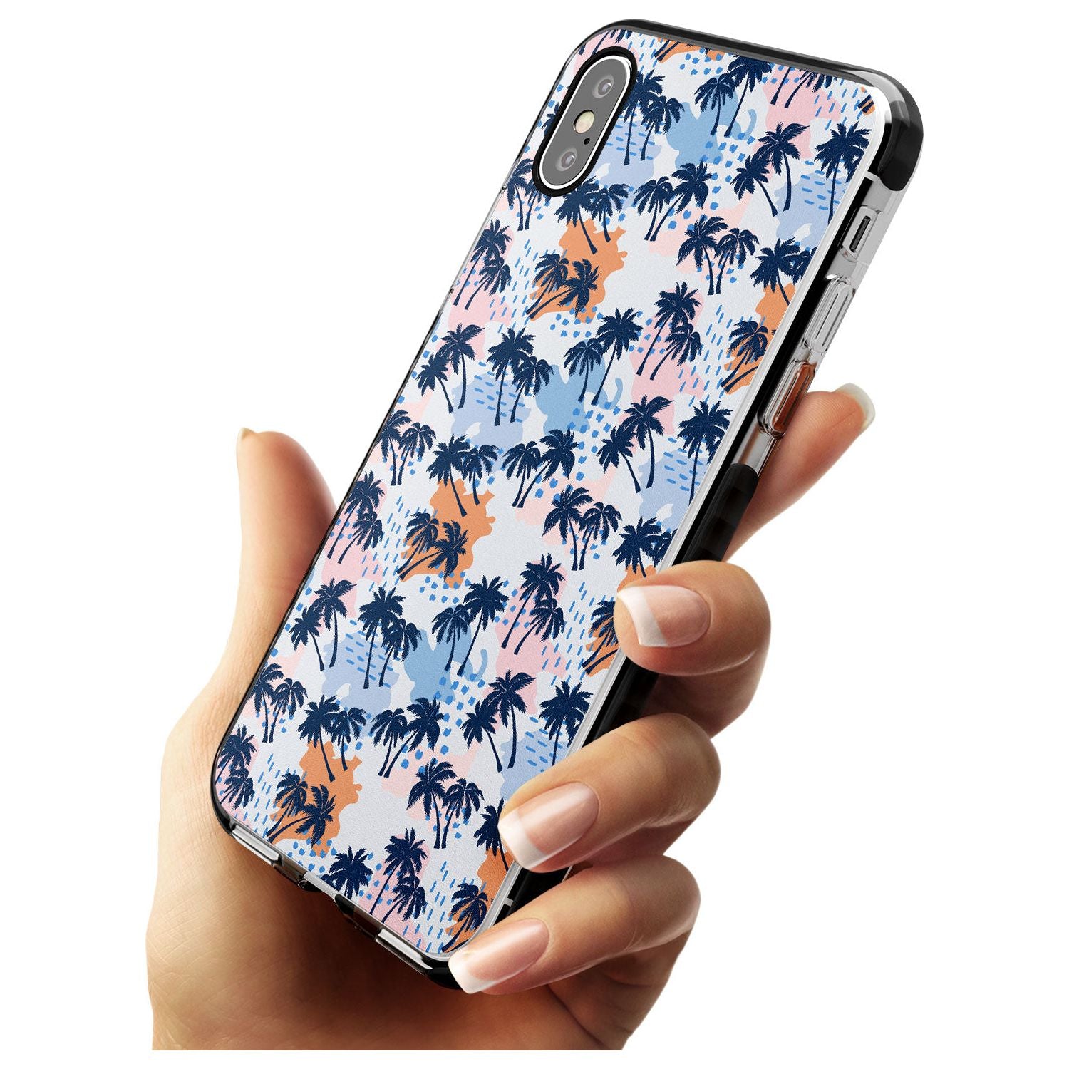 Summer Palm Trees Pink Fade Impact Phone Case for iPhone X XS Max XR