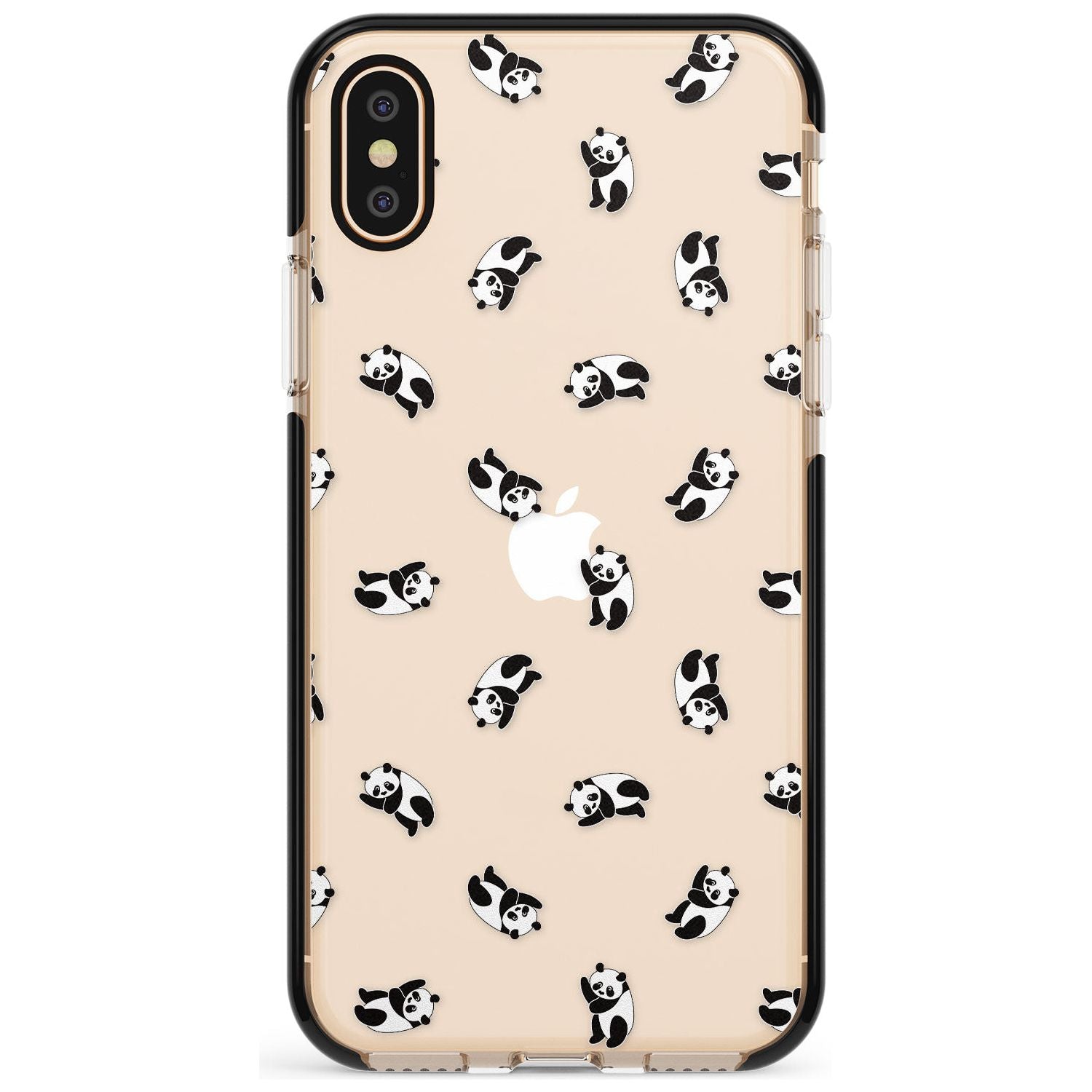 Tiny Panda Pattern Pink Fade Impact Phone Case for iPhone X XS Max XR