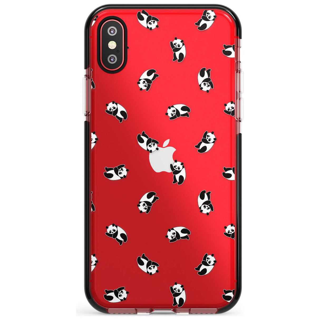 Tiny Panda Pattern Pink Fade Impact Phone Case for iPhone X XS Max XR