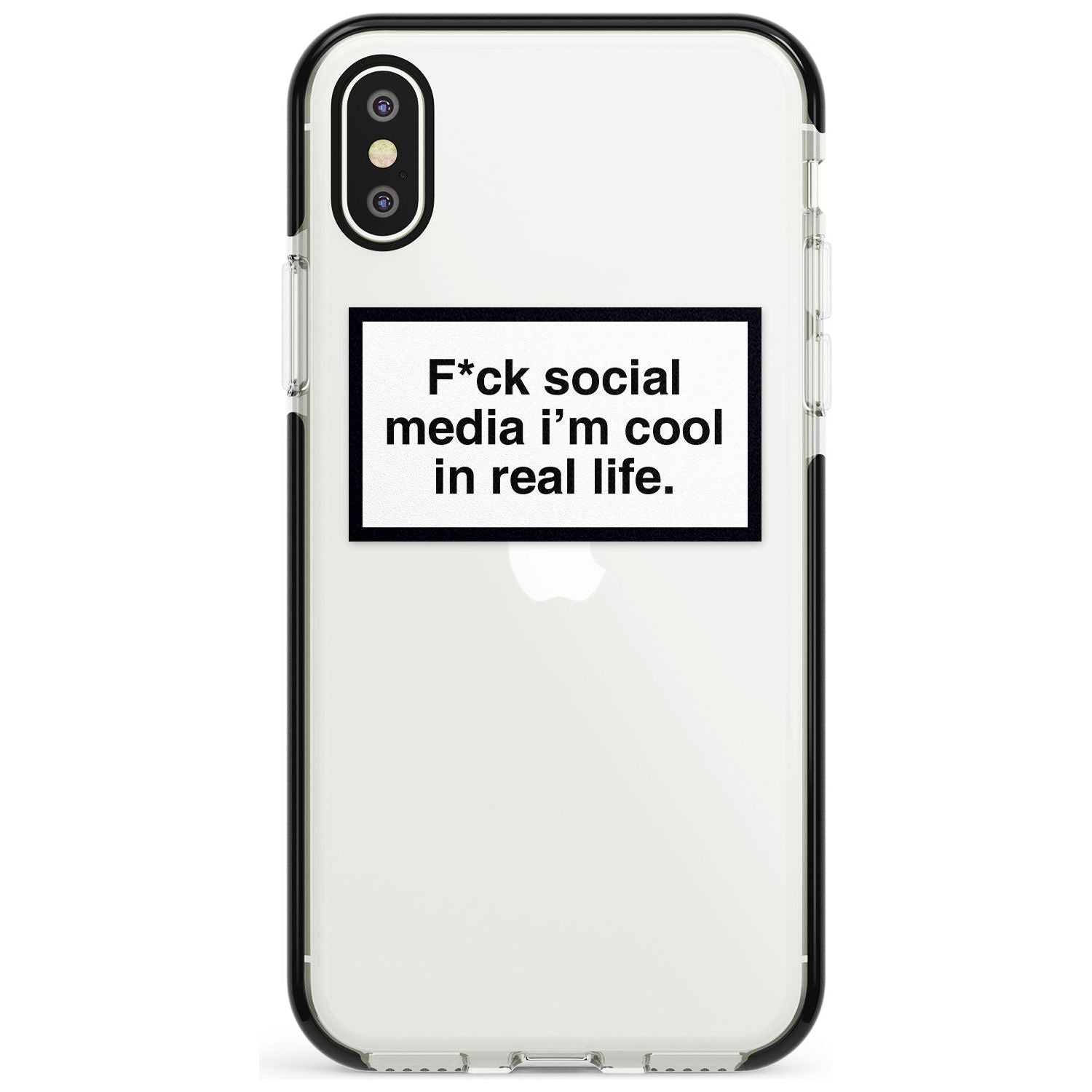 F*ck social media I'm cool in real life Pink Fade Impact Phone Case for iPhone X XS Max XR