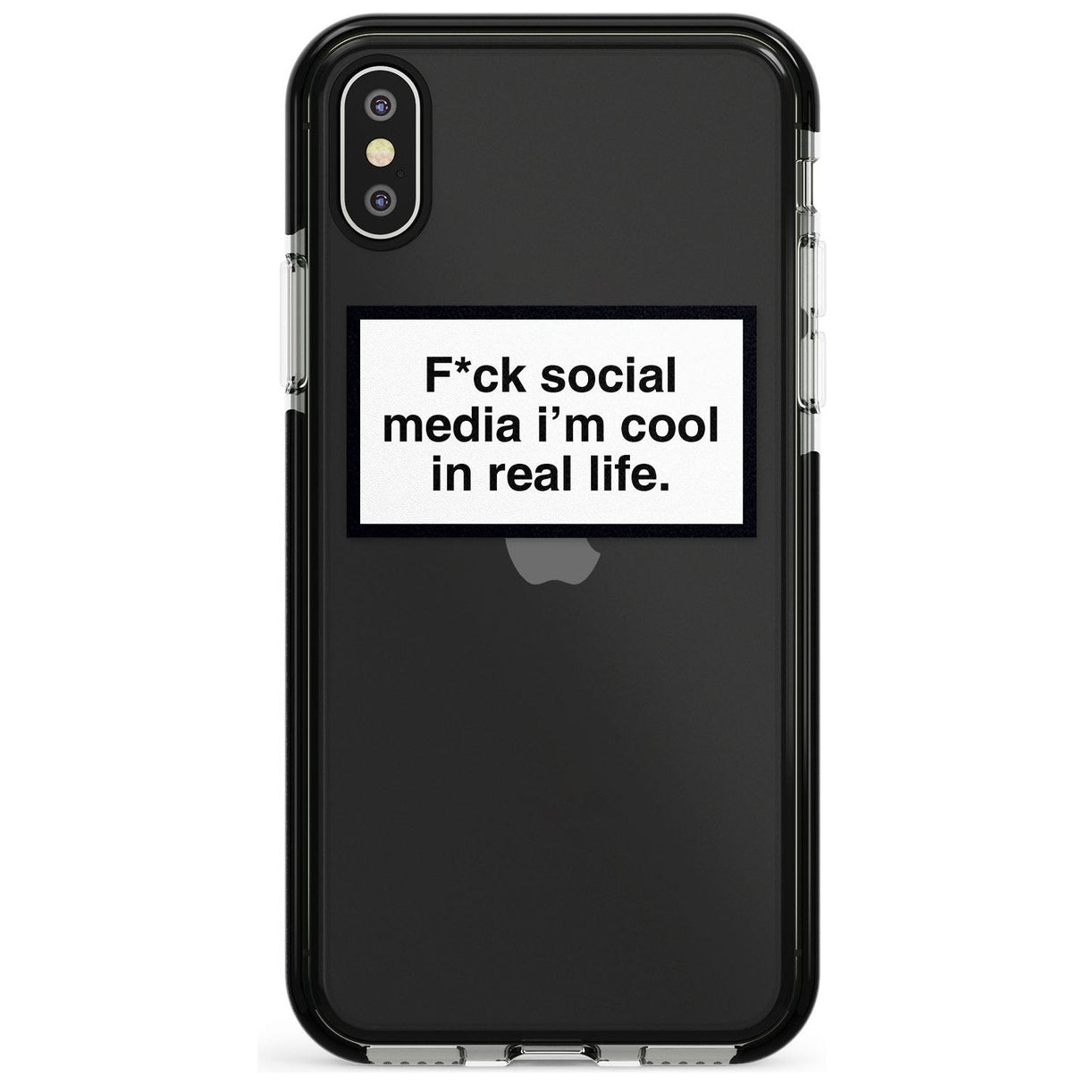 F*ck social media I'm cool in real life Pink Fade Impact Phone Case for iPhone X XS Max XR