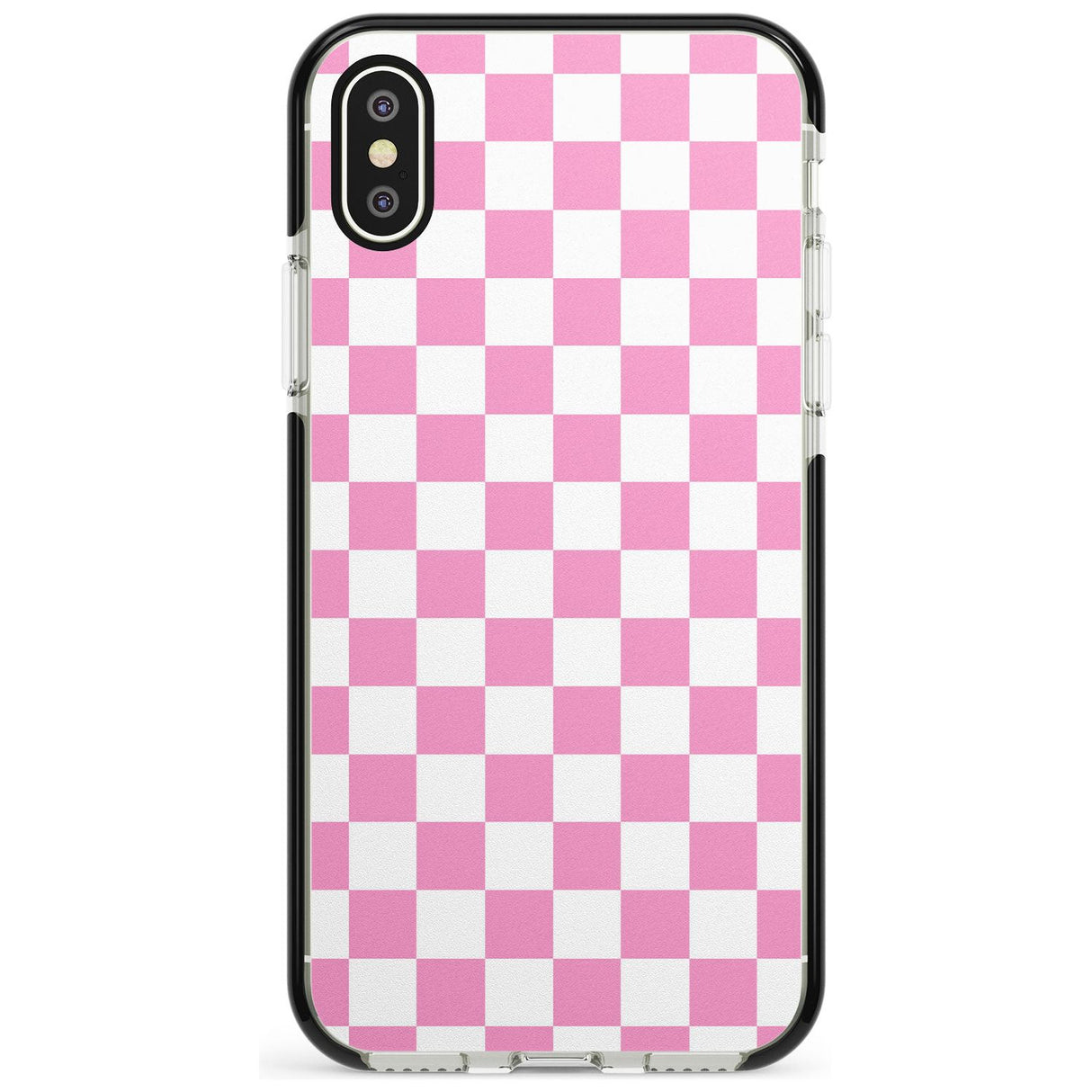 Pink Checkered iPhone Case  Black Impact Phone Case - Case Warehouse