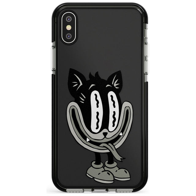 Faded Feline Black Impact Phone Case for iPhone X XS Max XR