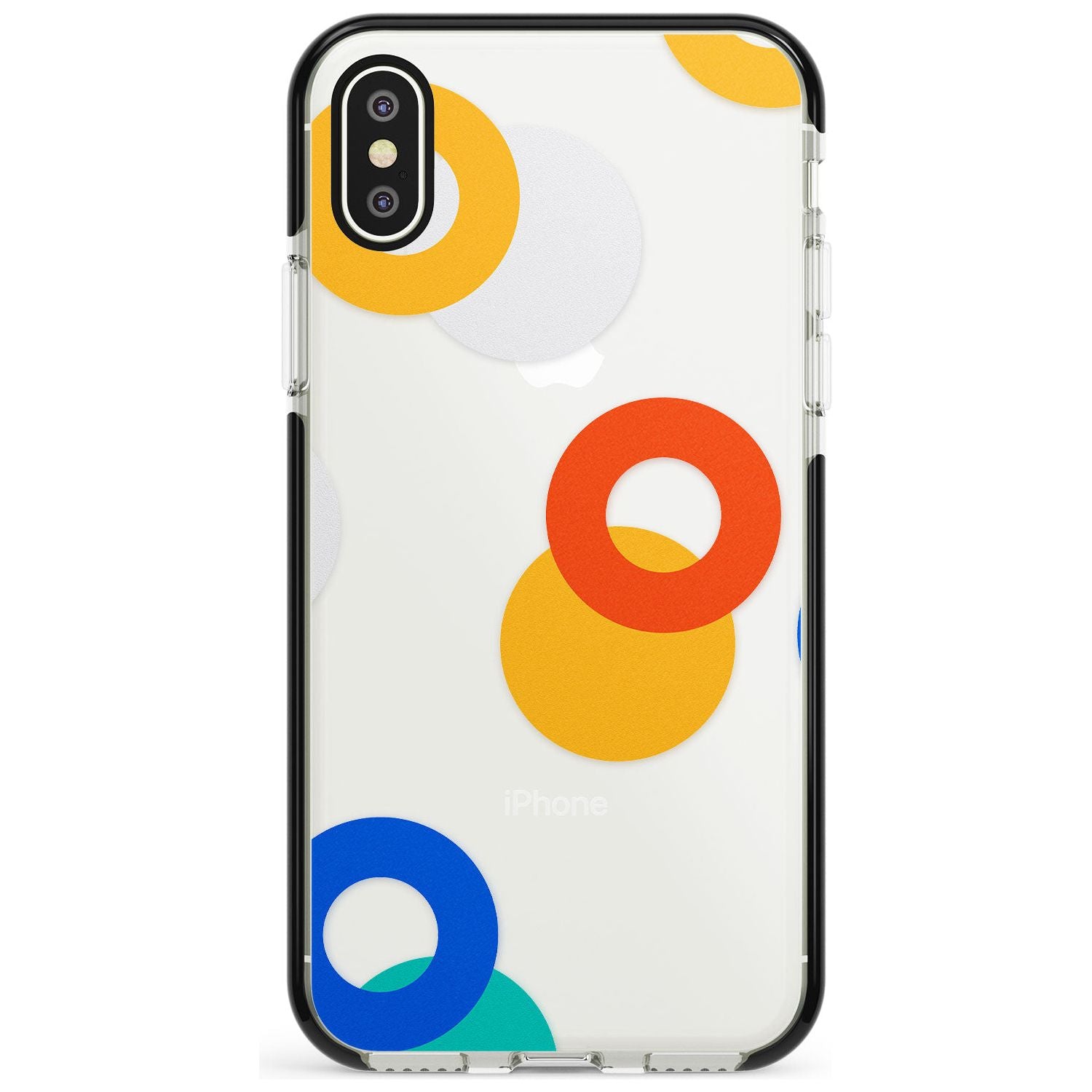 Abstract Mixed Circles Black Impact Phone Case for iPhone X XS Max XR