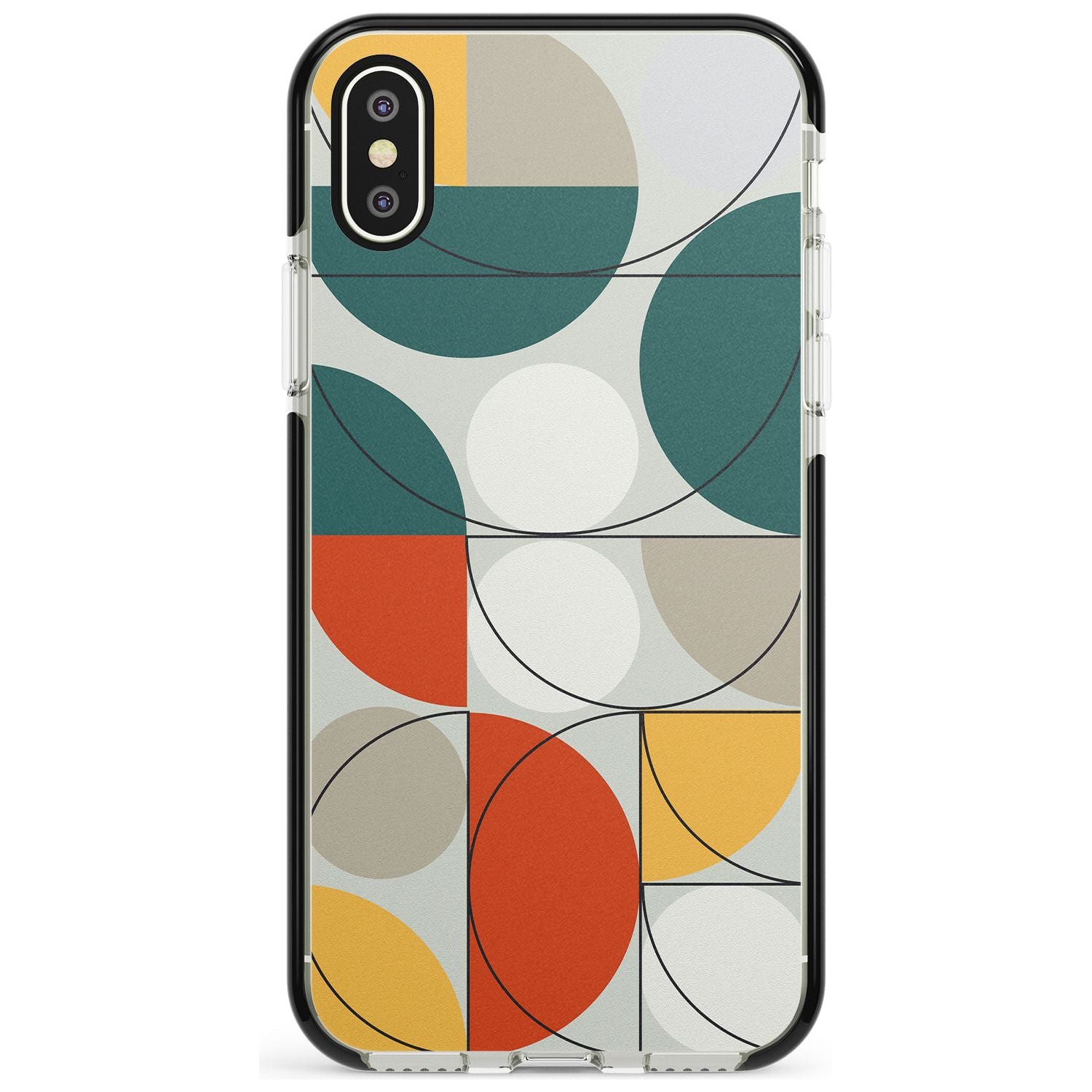 Abstract Half Circles Black Impact Phone Case for iPhone X XS Max XR
