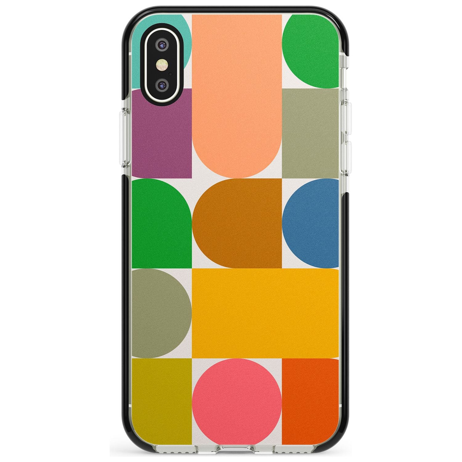 Abstract Retro Shapes: Rainbow Mix Pink Fade Impact Phone Case for iPhone X XS Max XR