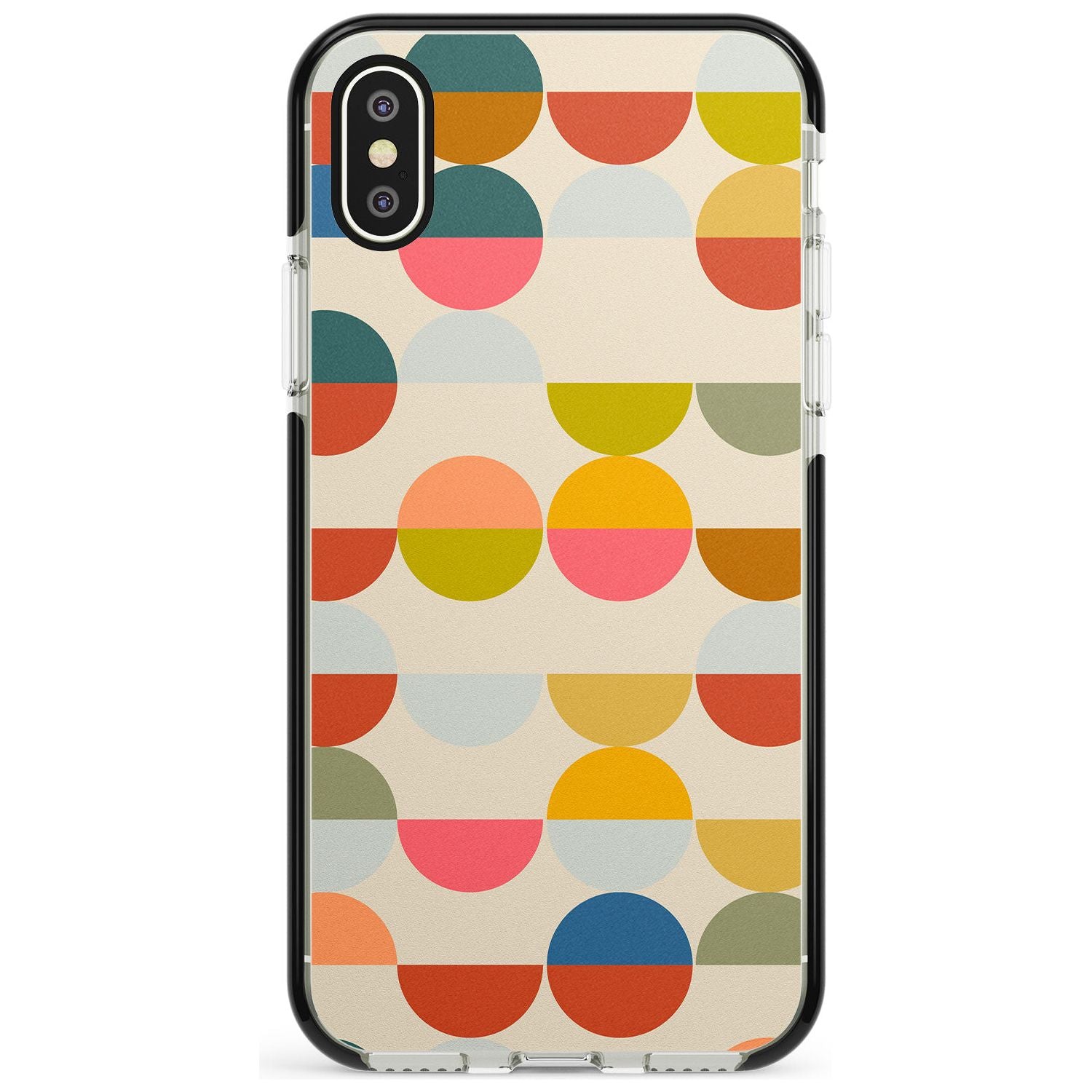 Abstract Retro Shapes: Colourful Circles Pink Fade Impact Phone Case for iPhone X XS Max XR
